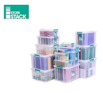 Amazon.com: StoreStack 1 Litre Storage Box - Clear : Home